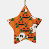 Ornement En Céramique Haunted Halloween Citrouille Patch Ghosts (Droite)