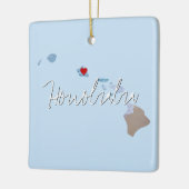 Ornement En Céramique Hawaii State Photo insert and town name (Gauche)