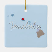 Ornement En Céramique Hawaii State Photo insert and town name (Dos)