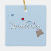 Ornement En Céramique Hawaii State Photo insert and town name (Devant)