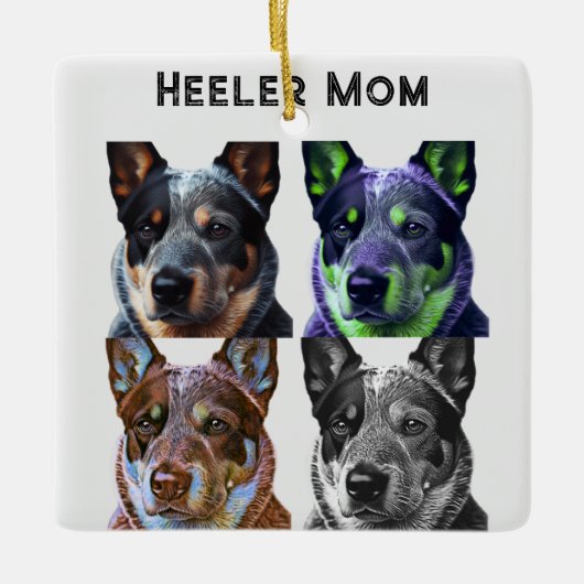 Ornement En Céramique Heeler Maman Blue Heeler Chien Maman (Devant)