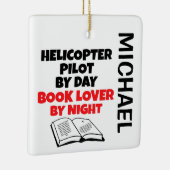 Ornement En Céramique Hélicoptère pilote aime lire PERSONNALISÉ (Droite)