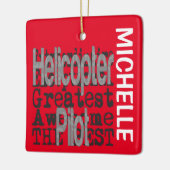 Ornement En Céramique Hélicoptère Pilote Extraordinaire PERSONNALISÉ (Gauche)