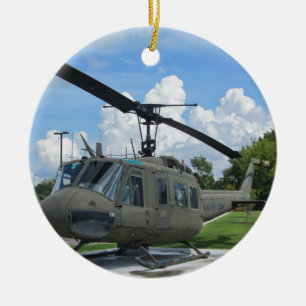 Ornement En Céramique Hélicoptère vintage de militaires du Vietnam Uh-