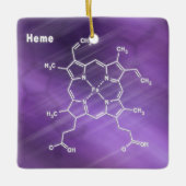 Ornement En Céramique Heme molecule Structural chemical formula (Devant)