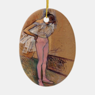 Ornement En Céramique Henri de Lautrec- Dancer ajustant ses collants