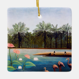 Ornement En Céramique Henri Rousseau - Les Flamants