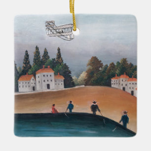 Ornement En Céramique Henri Rousseau - Les Pêcheurs et le Biplan