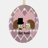 Ornement En Céramique Hérisson Amour avec les Coeurs (Droite)