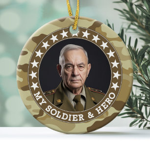Ornement En Céramique Héros militaire - Conception de camouflage DOUBLE