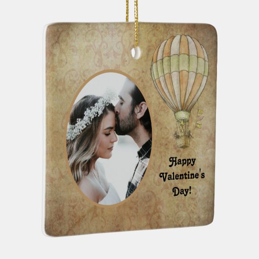Ornement En Céramique Heureuse Sainte-Valentin Hot Air Balloon Steampunk (Droite)