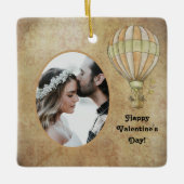 Ornement En Céramique Heureuse Sainte-Valentin Hot Air Balloon Steampunk (Devant)