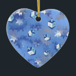 Ornement En Céramique Heureux Hanoukka Falling Star et Dreidels<br><div class="desc">You are viewing The Lee Hiller Design Collection. Appareil,  Venin & Collectibles Lee Hiller Photofy or Digital Art Collection. You can view her her Nature photographiy at at http://HikeOurPlanet.com/ and follow her hiking blog within Hot Springs National Park.</div>
