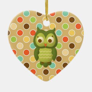 Ornement En Céramique Hibou de Noël