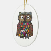 Ornement En Céramique Hibou de patchwork (Gauche)