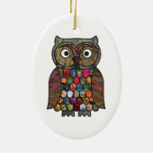 Ornement En Céramique Hibou de patchwork (Dos)
