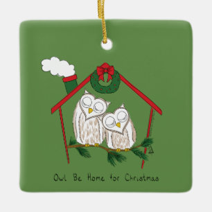 Ornement En Céramique Hibou Noël mignon Enfants