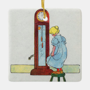 Ornement En Céramique Hickory, Dickory, Dock Mother Goose Nursery Rhyme