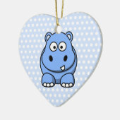 Ornement En Céramique Hippo bleu mignon (Gauche)