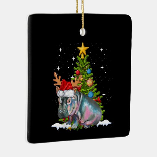 Ornement En Céramique Hippo Fiona Arbre de Noël Hippopotame (Droite)
