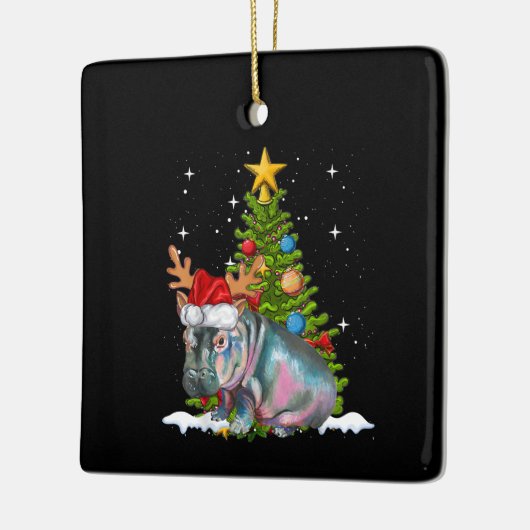 Ornement En Céramique Hippo Fiona Arbre de Noël Hippopotame (Gauche)