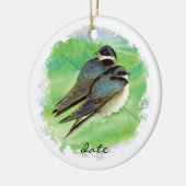 Ornement En Céramique Hirondelle, Oiseau, Nature, Faune (Gauche)