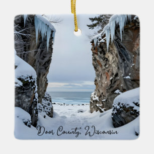 Ornement En Céramique Hiver dans le comté de Door, Wisconsin souvenir