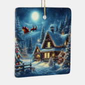 Ornement En Céramique Hiver/Père Noël/Noël/Neige (Droite)