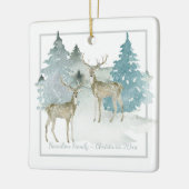 Ornement En Céramique Hivernal Bois Cerf Cerf Noël personnalisé (Gauche)