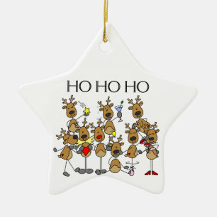 Ornement En Céramique Ho Ho Ho Reindeer Keepsaké Orament