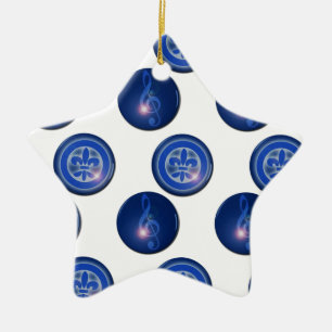 Ornement En Céramique Ho´oponopono Fleur de lis et Clé du Soleil