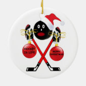 Ornement En Céramique Hockey Christmas (Dos)