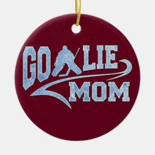 Ornement En Céramique Hockey Goalie Mom Athletic Tail