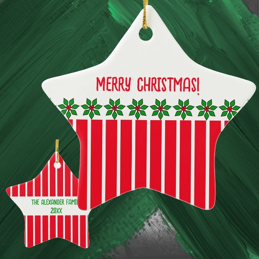 Ornement En Céramique Holly et Stripes