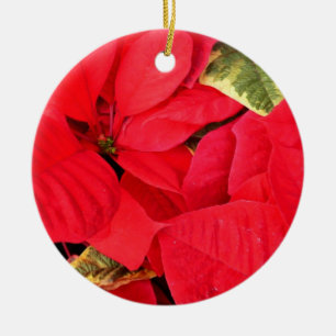 Ornement En Céramique Holly Point Poinsettias vacances Floral