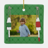 Ornement En Céramique Homard rouge et vert personnalisé (Dos)