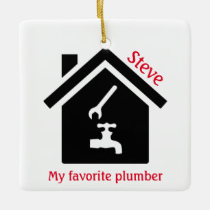 Ornement En Céramique Home Plumber Design Ornament