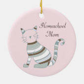 Ornement En Céramique Homeschool Maman Chat Thème (Dos)