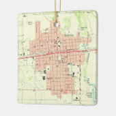 Ornement En Céramique Hondo TX Topo Map (Gauche)