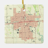 Ornement En Céramique Hondo TX Topo Map (Devant)