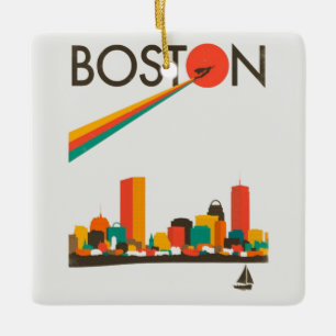 Ornement En Céramique Horizon de la ville de Boston, horizon de Boston m