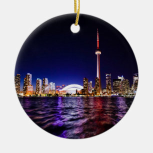 Ornement En Céramique Horizon de nuit de Toronto, Canada