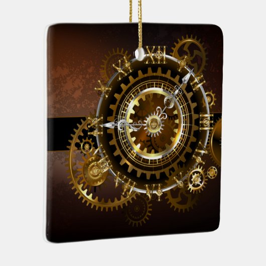 Ornement En Céramique Horloge Steampunk avec des engrenages anciens (Droite)