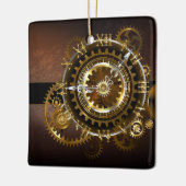 Ornement En Céramique Horloge Steampunk avec des engrenages anciens (Gauche)