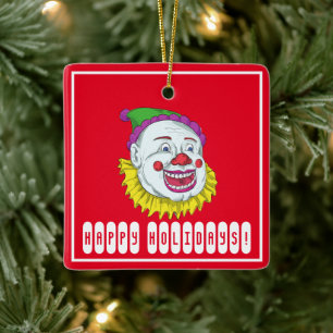 Ornement En Céramique Horreur clown effrayant