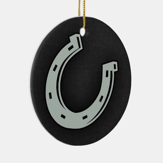 Ornement En Céramique Horseshoe gris cendré (Droite)