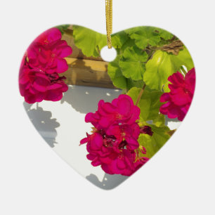 Ornement En Céramique HOt fleurs florales roses Géranium rose