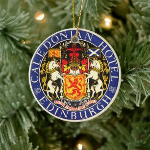 Ornement En Céramique Hôtel Caledonian Édimbourg Écosse Voyage Rétro