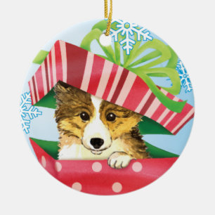 Ornement En Céramique Howlidays heureux Sheltie