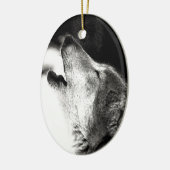 Ornement En Céramique Howling Wolf (Gauche)